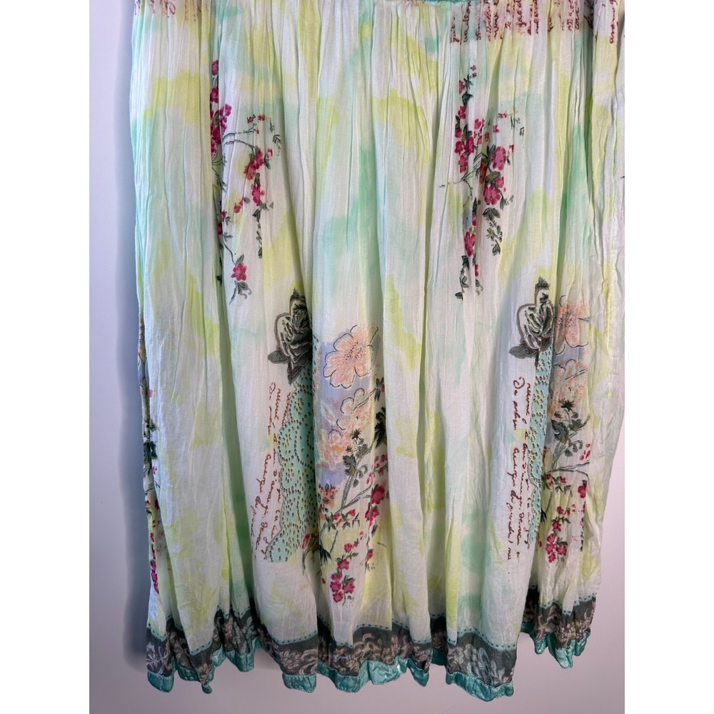 Y2K Chaudry KC Floral Embroidered Sequin Midi Skirt Fairy Ethereal Whimsical - Picture 6 of 13